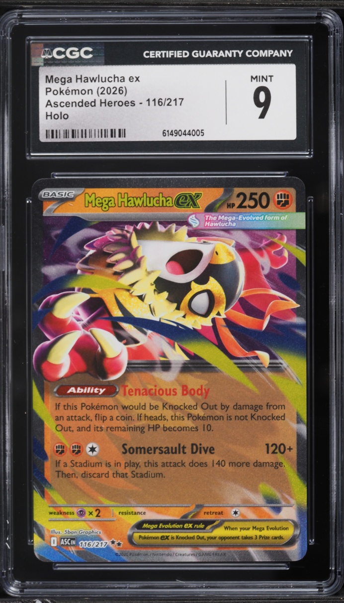 2026 Pokemon Mega Evolution Ascended Heroes Holo Mega Hawlucha ex #116 CGC 9 MINT