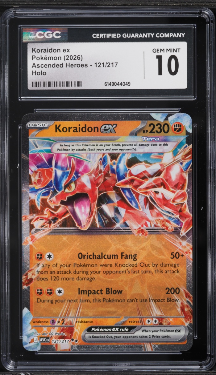 2026 Pokemon Mega Evolution Ascended Heroes Holo Koraidon ex #121 CGC 10 GEM MINT
