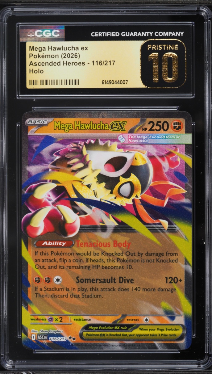 2026 Pokemon Mega Evolution Ascended Heroes Holo Mega Hawlucha ex #116 CGC 10 PRISTINE