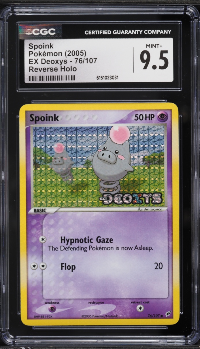 2005 Pokemon EX Deoxys Reverse Holo Spoink #76 CGC 9.5 MINT+