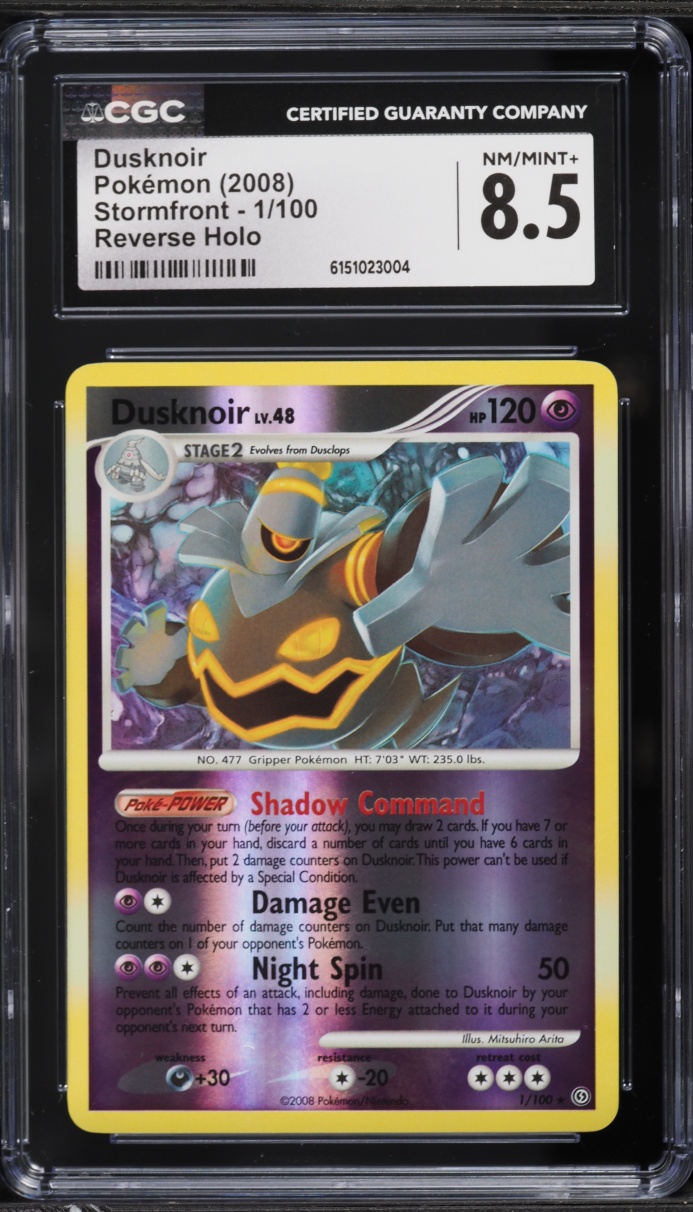 2008 Pokemon Diamond & Pearl Stormfront Reverse Holo Dusknoir #1 CGC 8.5 NM-MT+