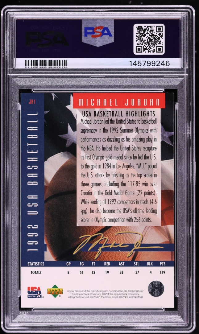 1994 Upper Deck USA Jordan's Highlights Michael Jordan #JH1 PSA 6 EXMT