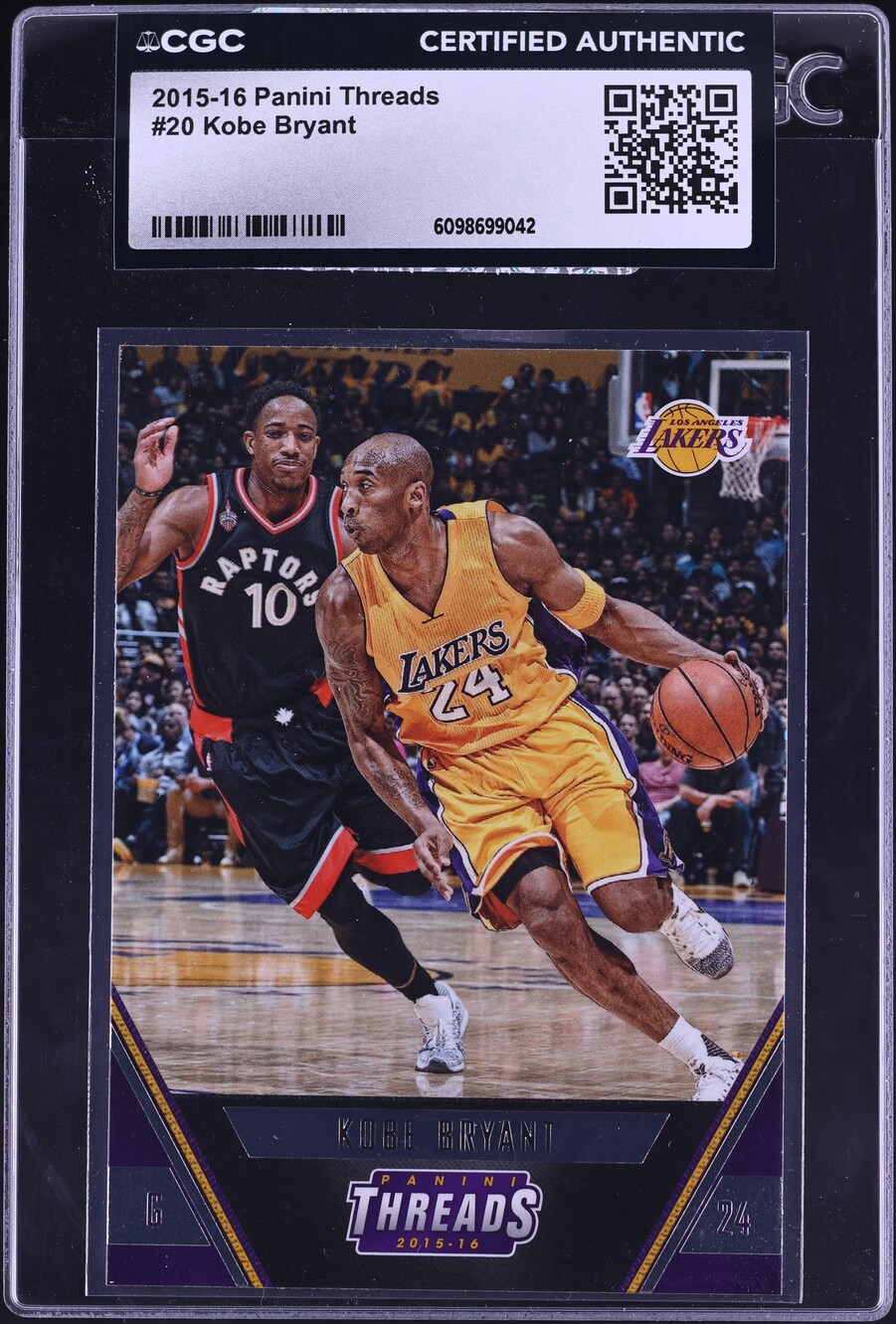 2015 Panini Threads Kobe Bryant #20 CGC AUTH