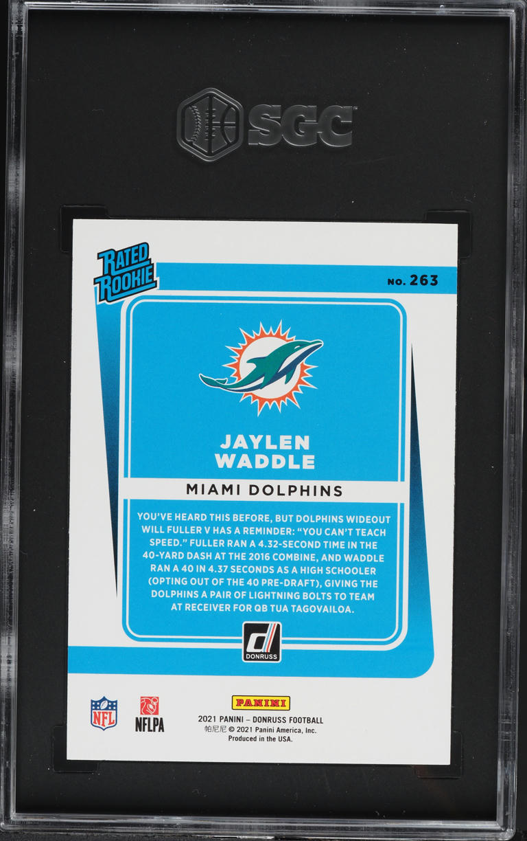 2021 Donruss Football Jaylen Waddle ROOKIE #263 SGC 10 GEM MINT