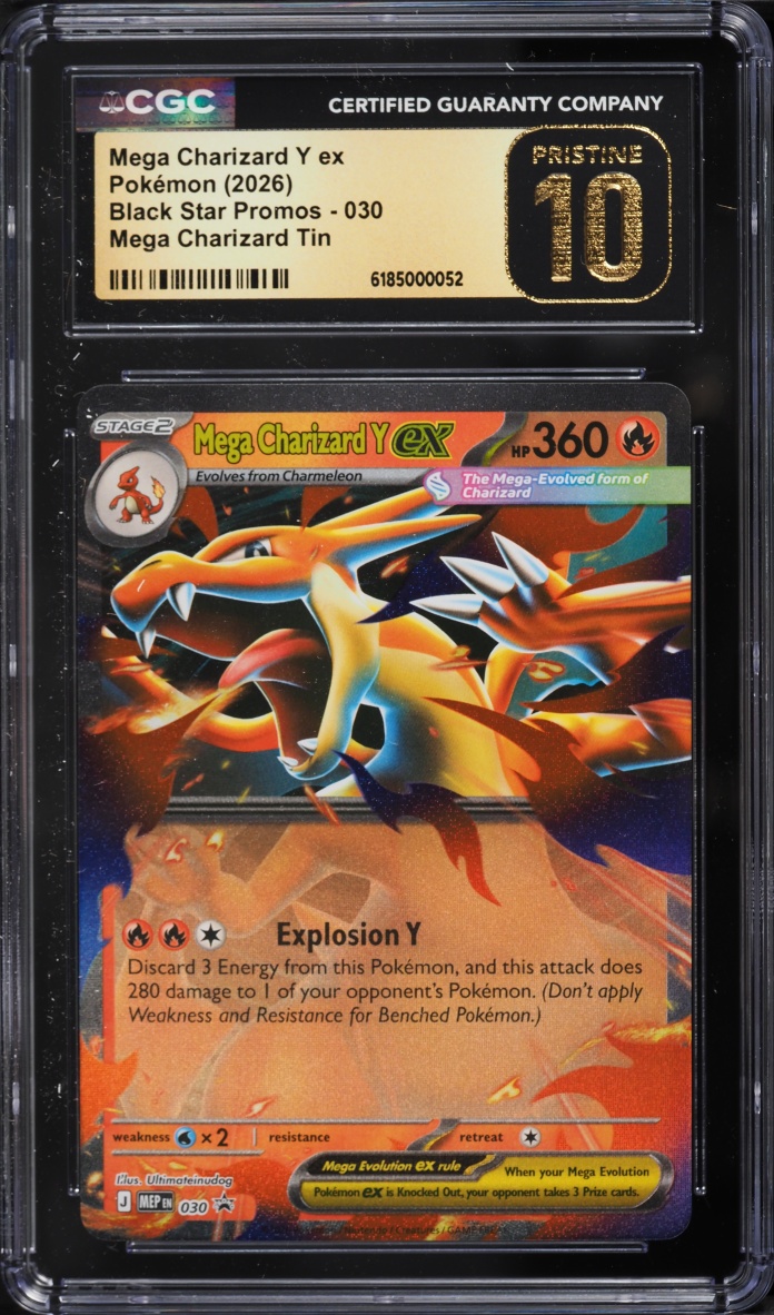 2026 #30 Mega Charizard Y Ex CGC 10 Pokemon Mega Evolution Promo Tin