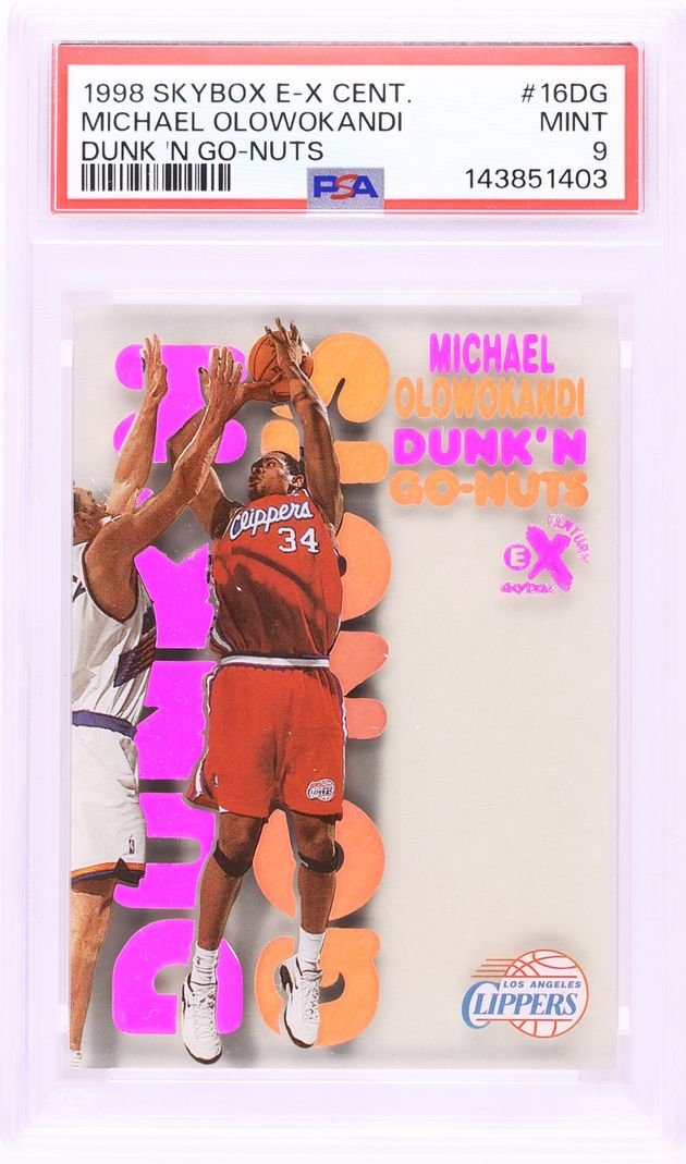 1998 Skybox E-X Century Dunk 'N Go-Nuts Michael Olowokandi ROOKIE #16DG PSA 9 MINT