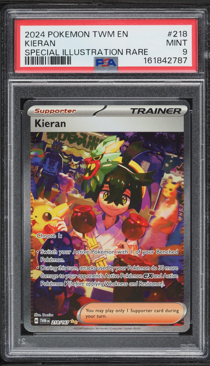 2024 Pokemon Scarlet & Violet Twilight Masquerade SIR Kieran #218 PSA 9 MINT