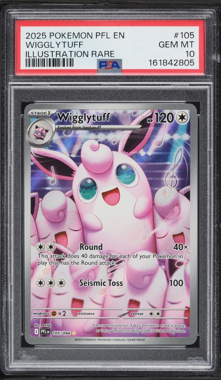 2025 Pokemon Mega Evolution Phantasmal Flames IR Wigglytuff #105 PSA 10 GEM MINT