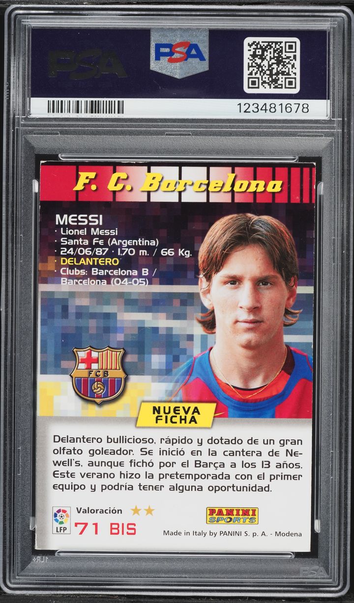 2004 Panini Sports Mega Cracks Lionel Messi ROOKIE #71 PSA 4 VGEX