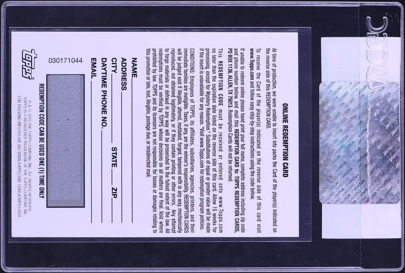 2025 Topps Chrome DPOY NFL Honors Gold Redemption Pat Surtain II NFL SHIELD PATCH /3