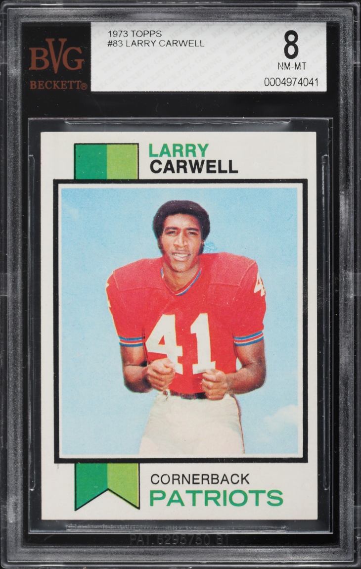 1973 Topps Football Larry Carwell #83 BVG 8 NM-MT