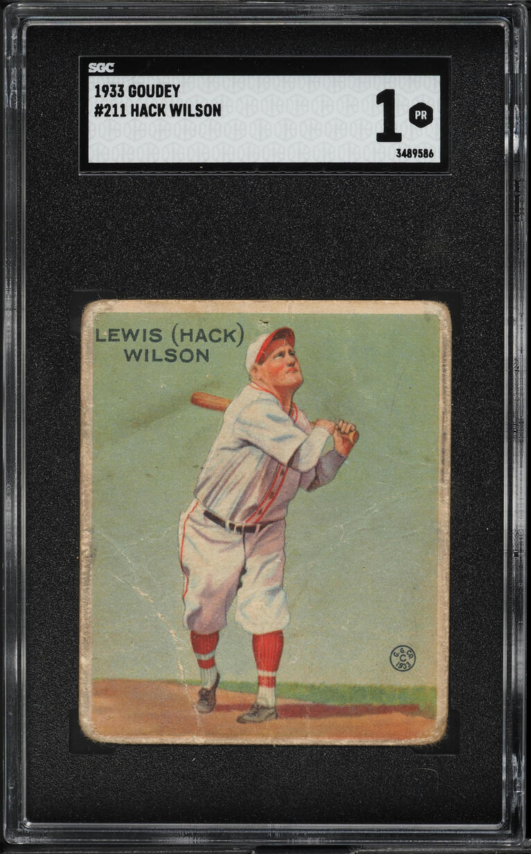 1933 Goudey Hack Wilson #211 SGC 1 PR on Fanatics Collect