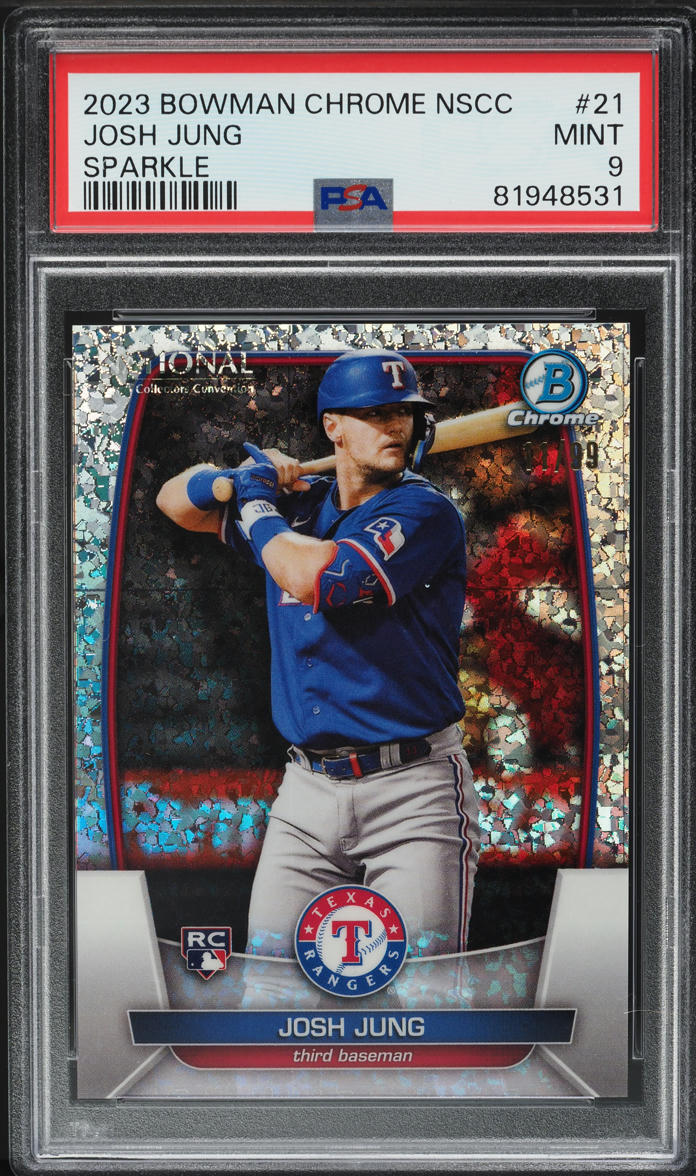 2023 Bowman Chrome National Convention Sparkle Josh Jung ROOKIE /99 #MLB21 PSA 9