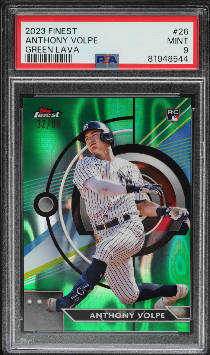 2023 Finest Green Lava Anthony Volpe ROOKIE /99 #26 PSA 9 MINT