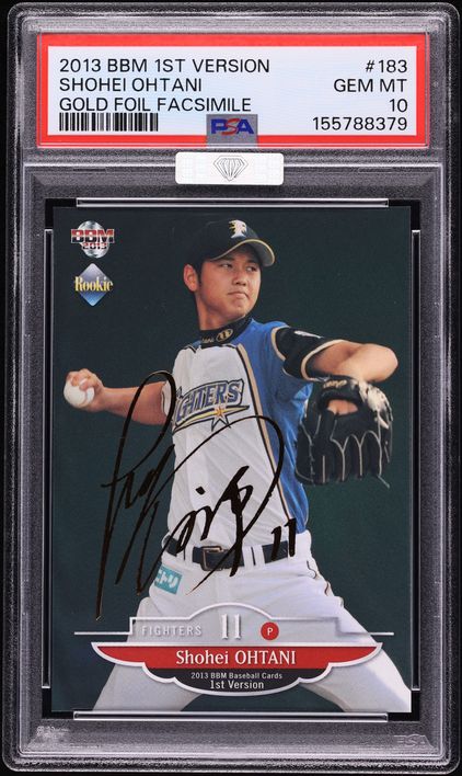 2013 BBM 1st Version Gold Foil Facsimile Shohei Ohtani ROOKIE /100 #183 MBA PSA 10 GEM MINT