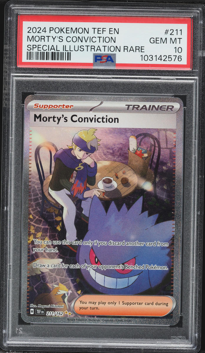 2024 Pokemon Scarlet & Violet Temporal Forces SIR Morty's Conviction #211 PSA 10 GEM MINT