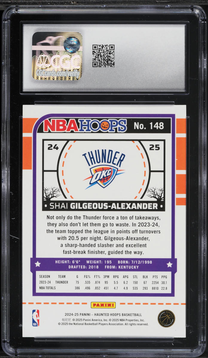 2024 Haunted Hoops Slime Shai Gilgeous-Alexander #148 CGC 9 MINT