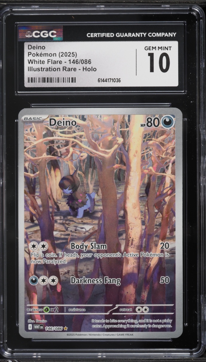 2025 Pokemon Scarlet & Violet White Flare IR Deino #146 CGC 10 GEM MINT