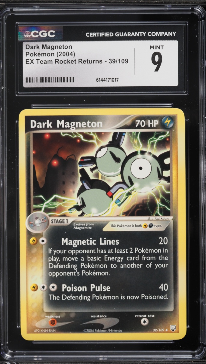 2004 Pokemon EX Team Rocket Returns Dark Magneton #39 CGC 9 MINT