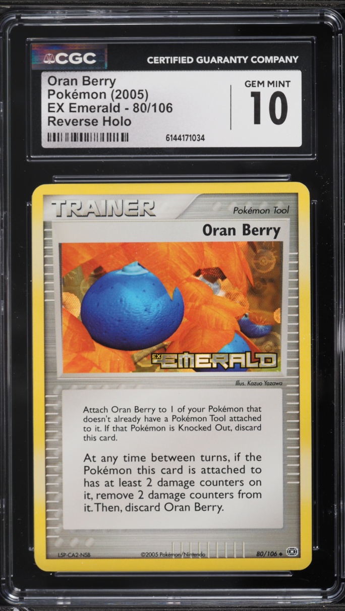2005 Pokemon EX Emerald Reverse Holo Oran Berry #80 CGC 10 GEM MINT