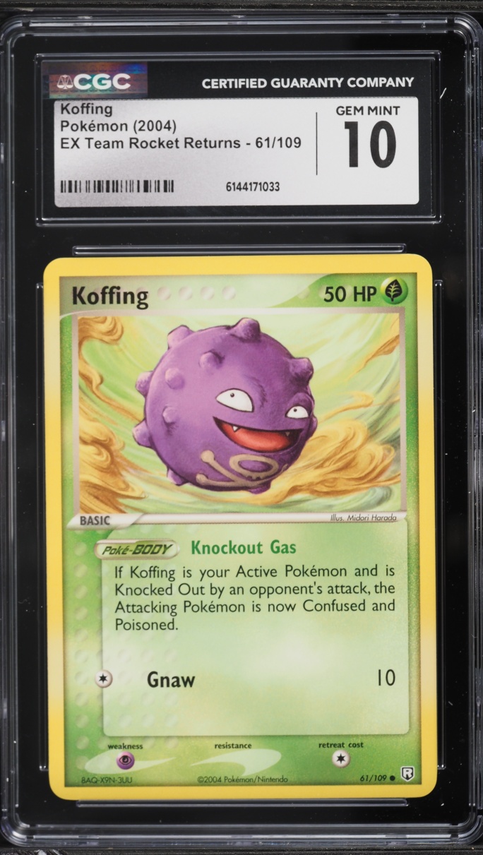 2004 Pokemon EX Team Rocket Returns Koffing #61 CGC 10 GEM MINT