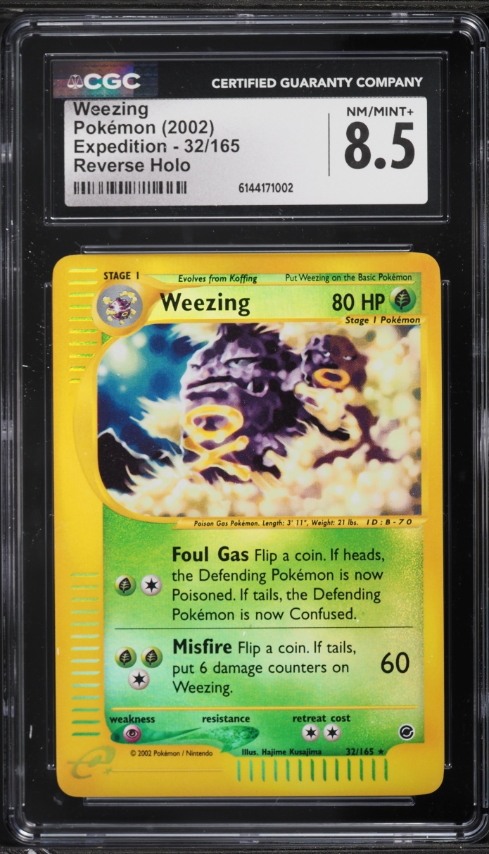 2002 Pokemon Expedition Reverse Holo Weezing #32 CGC 8.5 NM-MT+