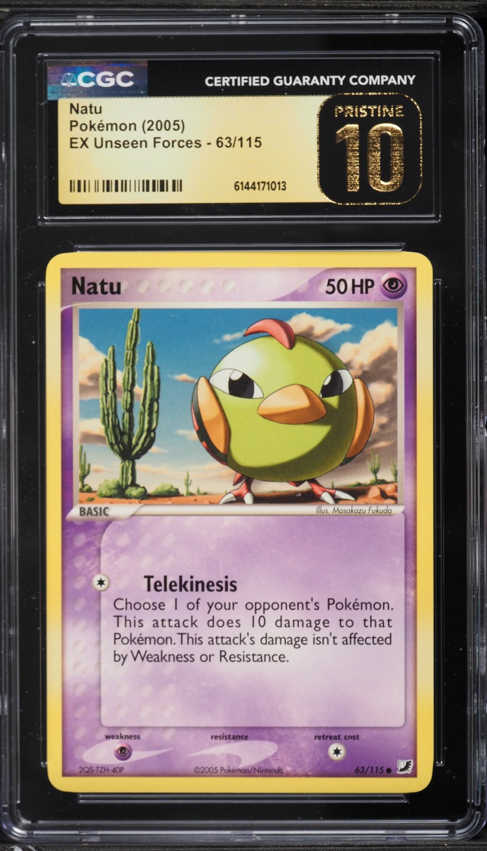 2005 Pokemon EX Unseen Forces Natu #63 CGC 10 PRISTINE