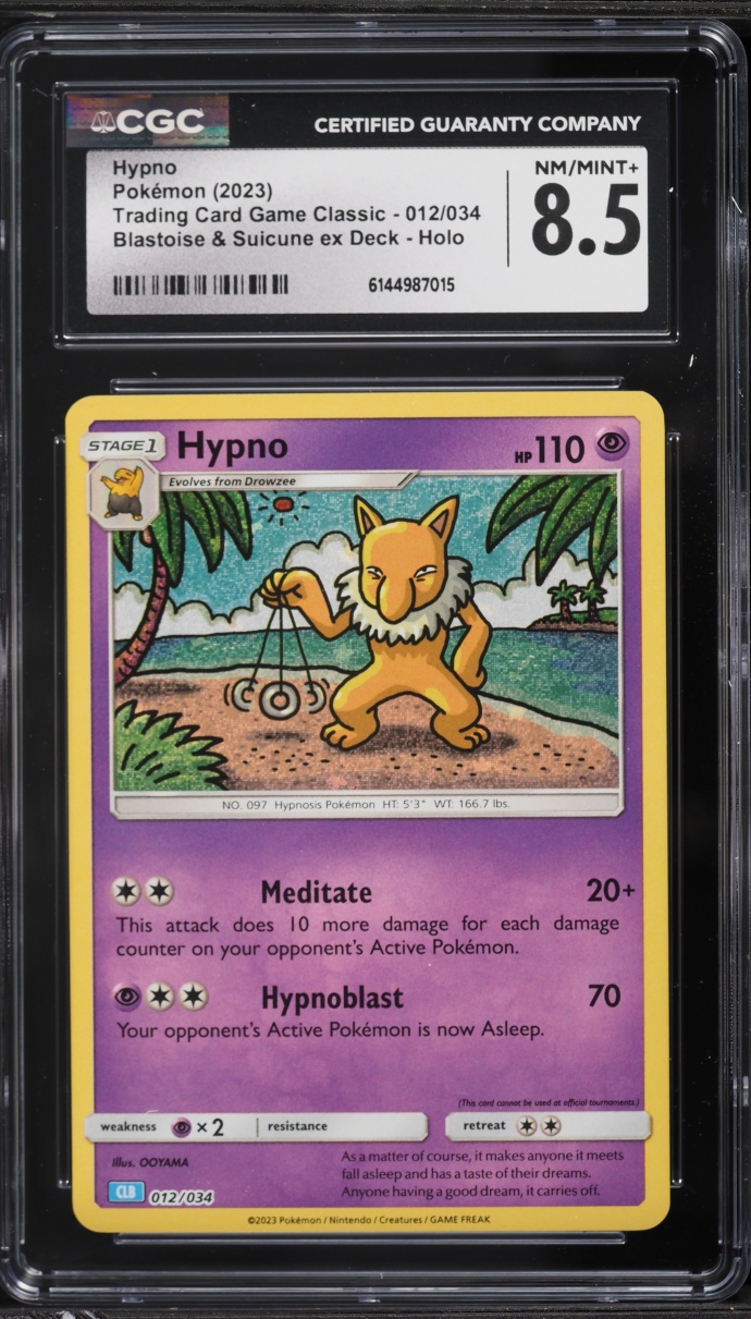 2023 Pokemon TCG Classic Collection Holo Hypno #12 CGC 8.5 NM-MT+