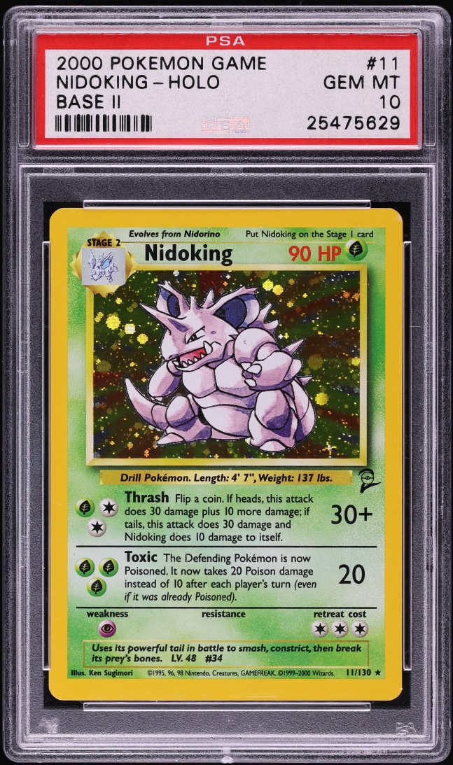 2000 Pokemon Base Set 2 Holo Nidoking #11 PSA 10 GEM MINT