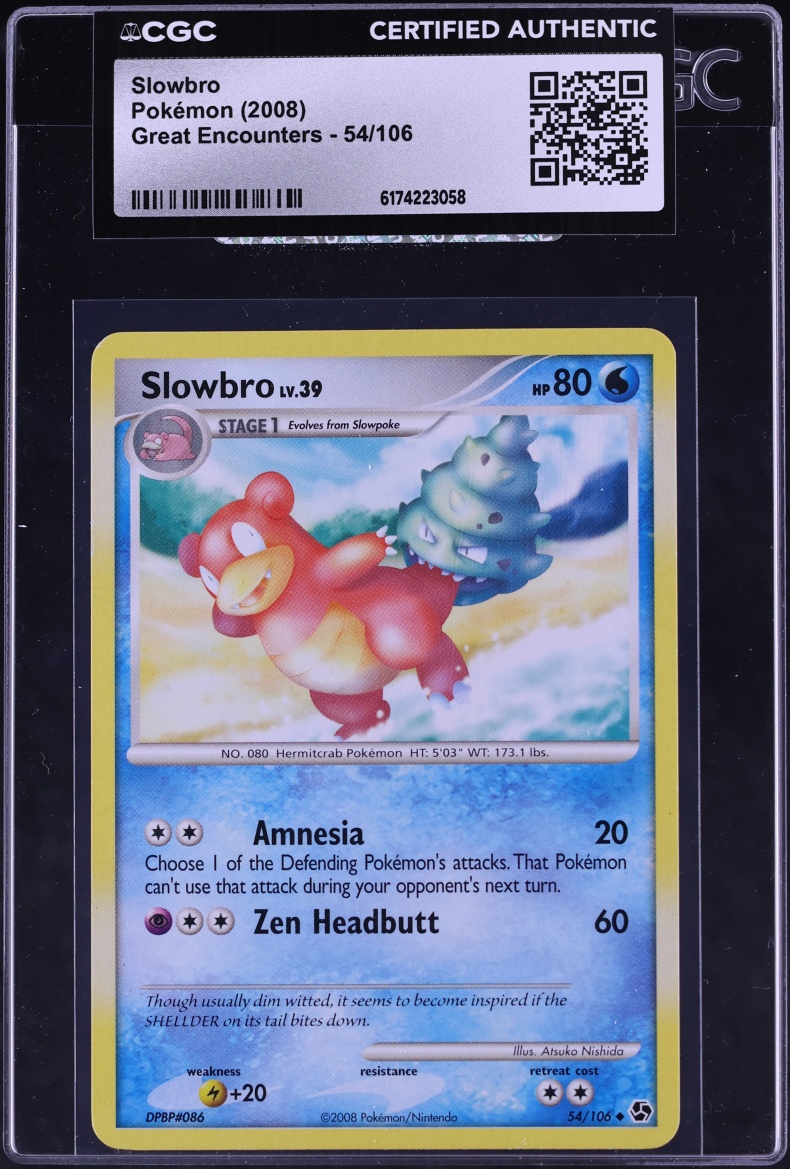 2008 Pokemon Diamond & Pearl Great Encounters Slowbro #54 CGC AUTH