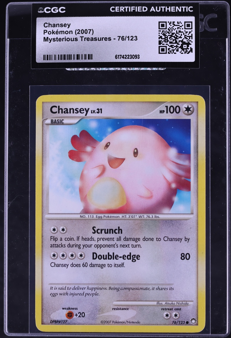 2007 Pokemon Diamond & Pearl Mysterious Treasures Chansey #76 CGC AUTH