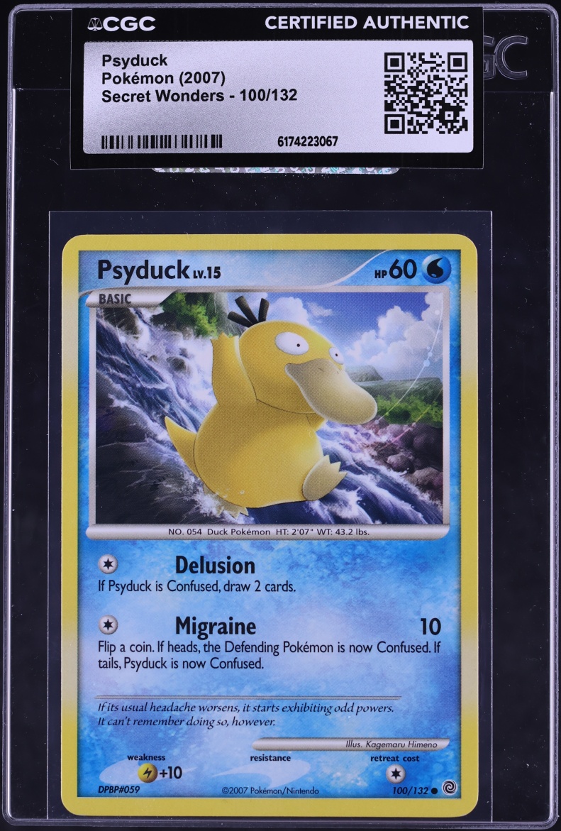 2007 Pokemon Diamond & Pearl Secret Wonders Psyduck #100 CGC AUTH