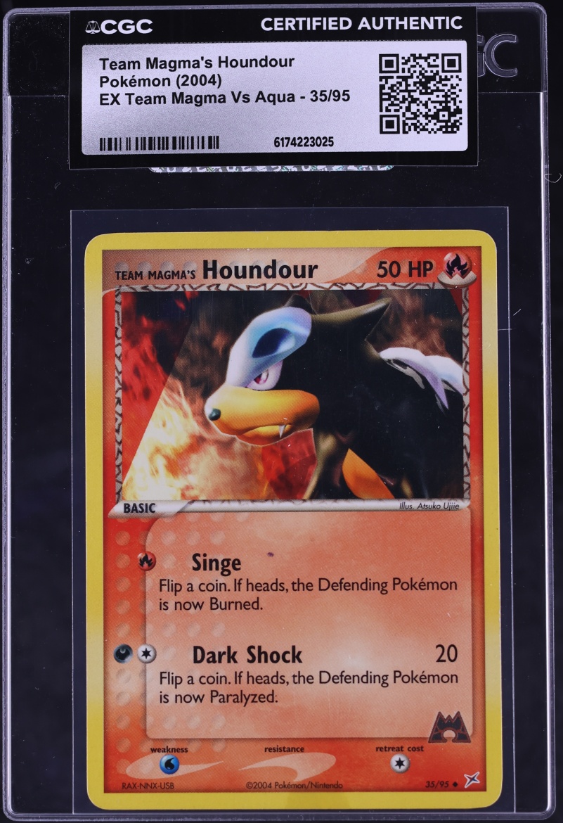 2004 Pokemon EX Team Magma Vs Aqua Team Magma's Houndour #35 CGC AUTH