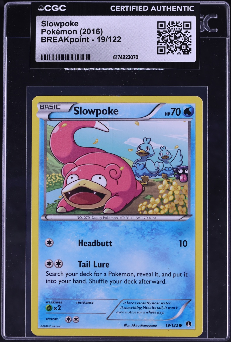 2016 Pokemon XY BREAKpoint Slowpoke #19 CGC AUTH