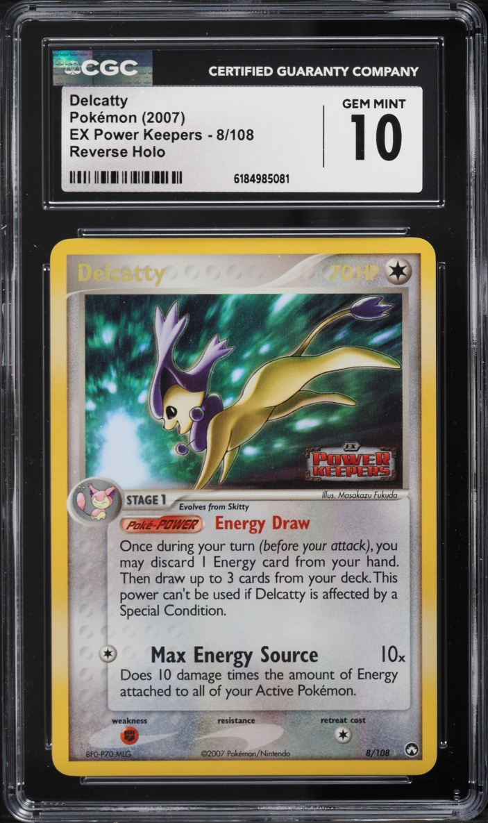 2007 Pokemon EX Power Keepers Reverse Holo Delcatty #8 CGC 10 GEM MINT