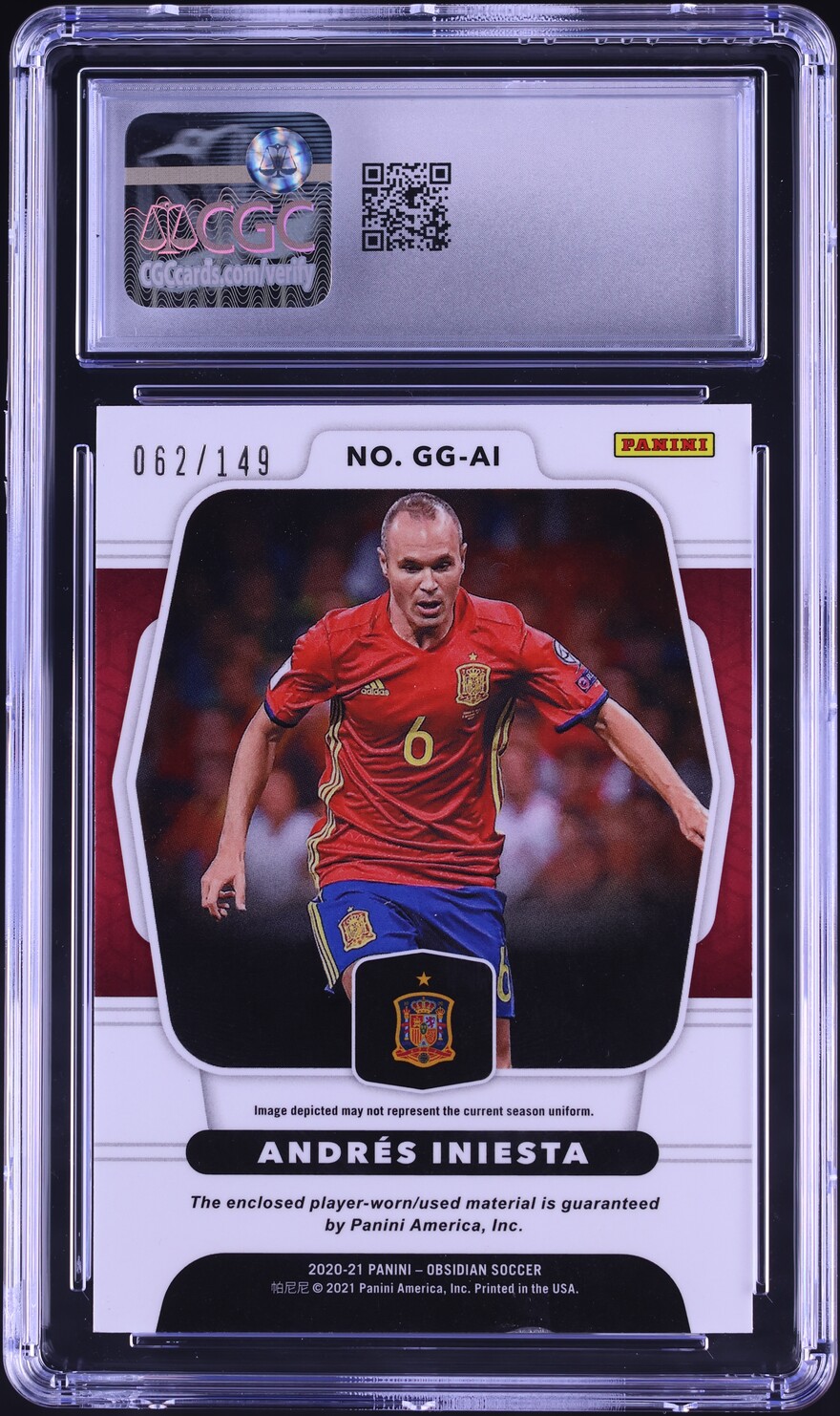 2020 Panini Obsidian Galaxy Gear Andres Iniesta PATCH /149