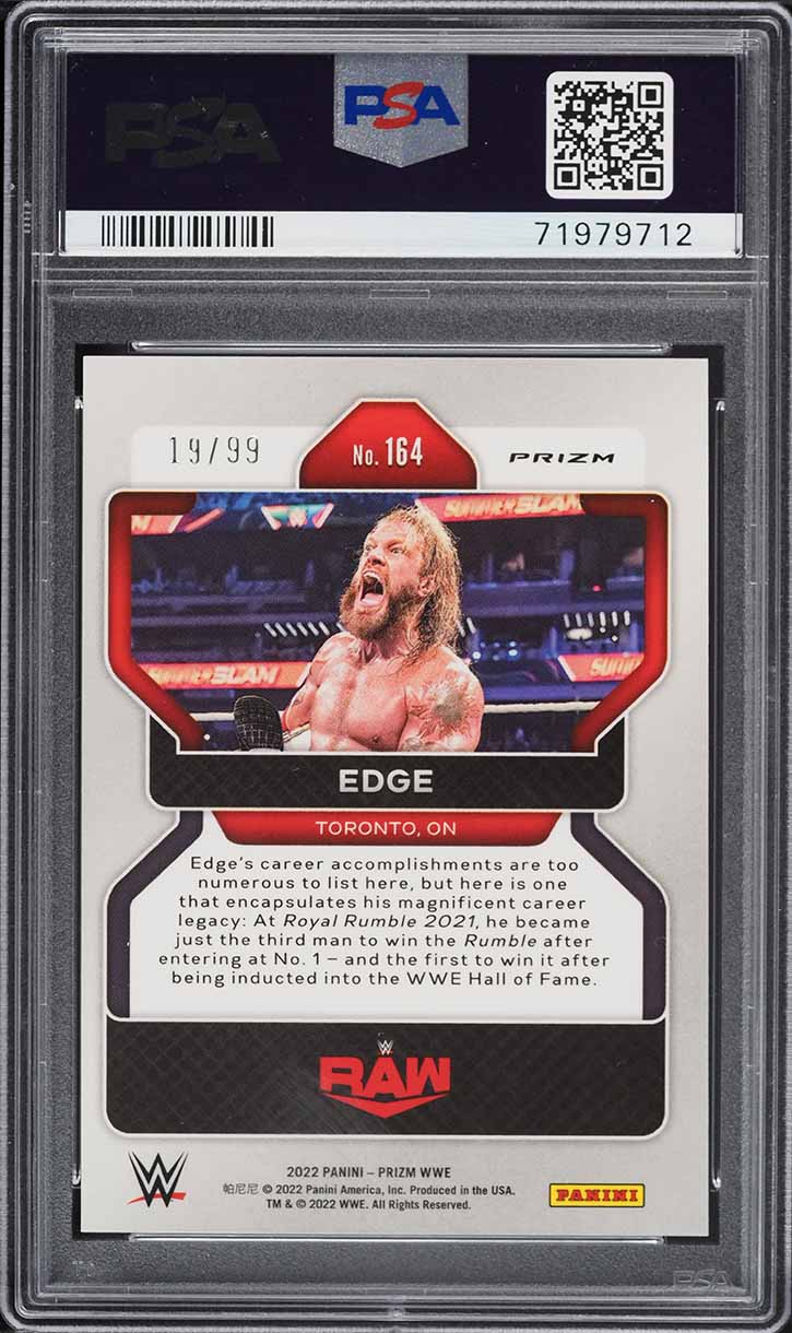 2022 Panini Prizm WWE Orange Edge /99 #164 PSA 10 GEM MINT