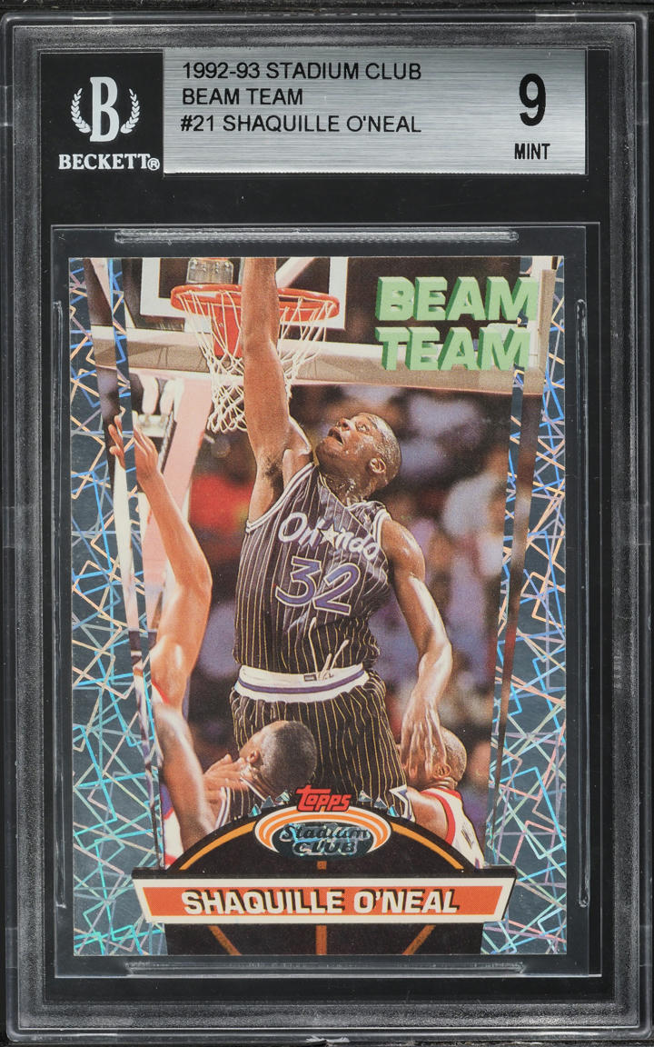 1992 Stadium Club Beam Team Shaquille O'Neal ROOKIE #21 BGS 9 MINT