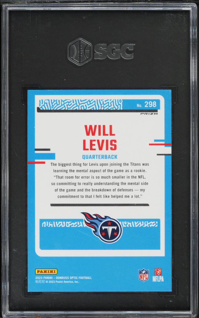 2023 Donruss Optic Purple Shock Prizm Will Levis ROOKIE #298 SGC 9.5 MINT+