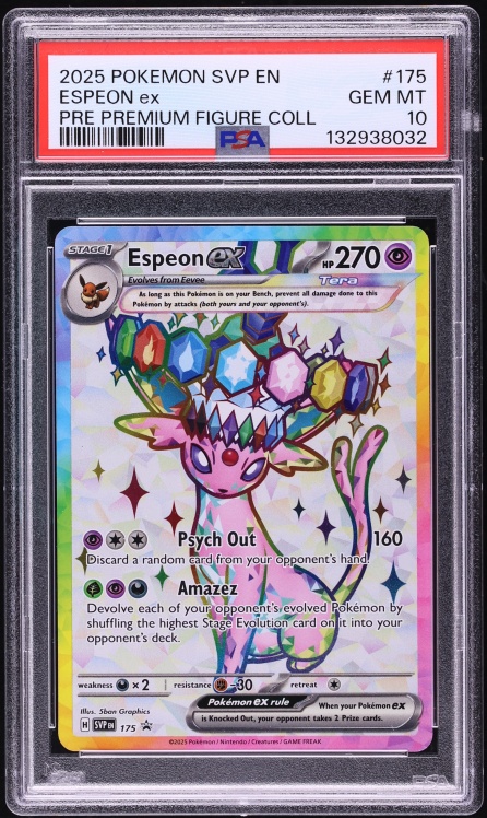 2025 Pokemon SV Promo Prismatic Evolutions Figure Full Art Espeon Ex #175 PSA 10 GEM MINT