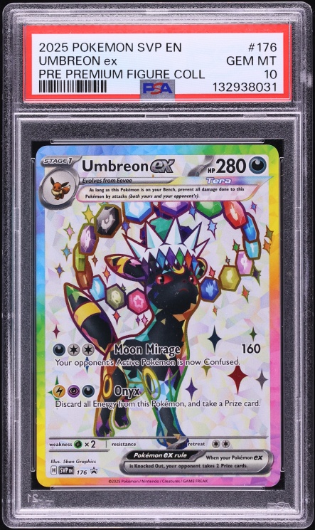 2025 Pokemon SV Promo Prismatic Evolutions Figure Full Art Umbreon Ex #176 PSA 10 GEM MINT