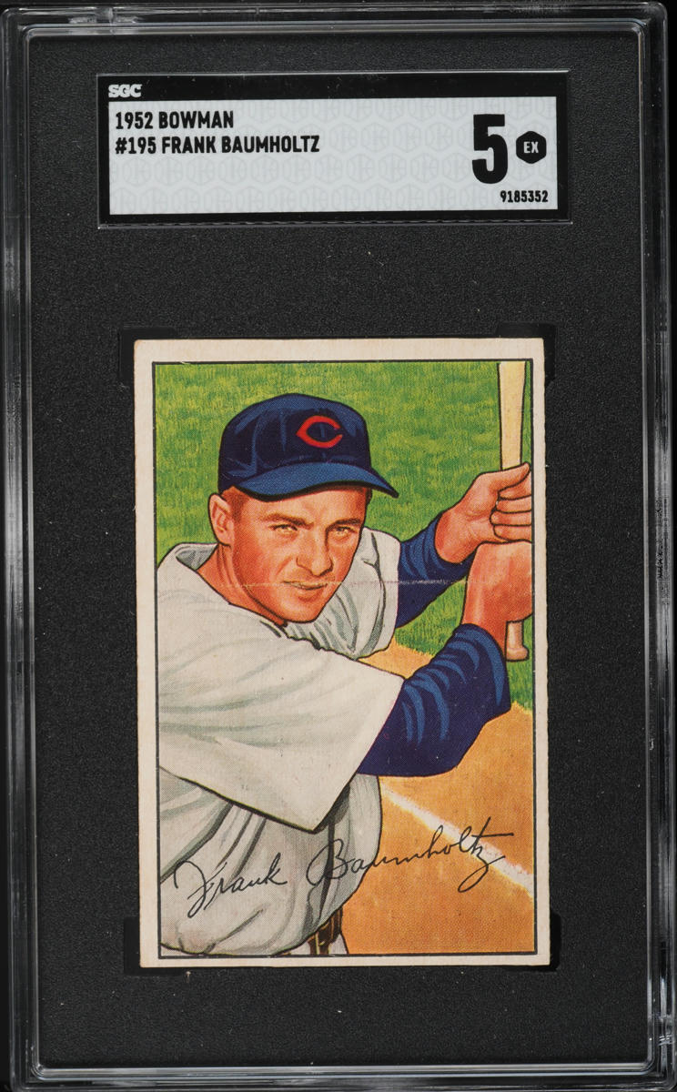 1952 Bowman Frank Baumholtz #195 SGC 5 EX