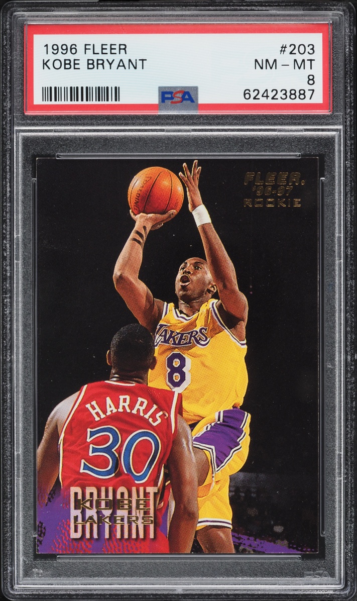 1996 Fleer Basketball Kobe Bryant ROOKIE #203 PSA 8 NM-MT