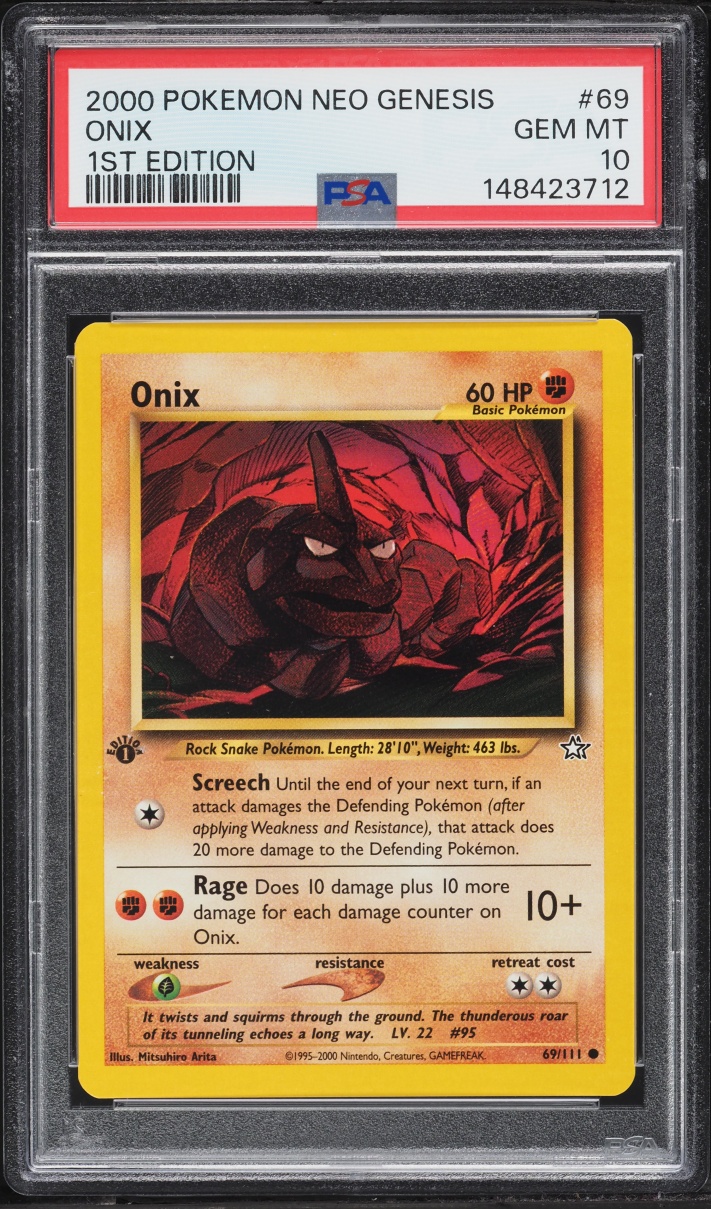 2000 Pokemon Neo Genesis 1st Edition Onix #69 PSA 10 GEM MINT