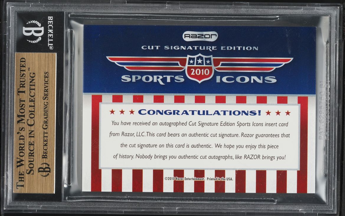 2010 Razor Sports Icons Cut Signature Edition Lou Boudreau AUTO BGS AUTH