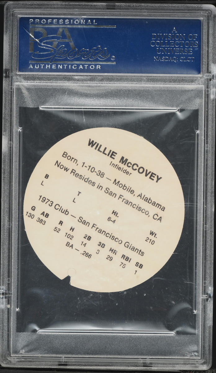 1974 McDonald's Padres Willie McCovey DISCS PSA 5 EX