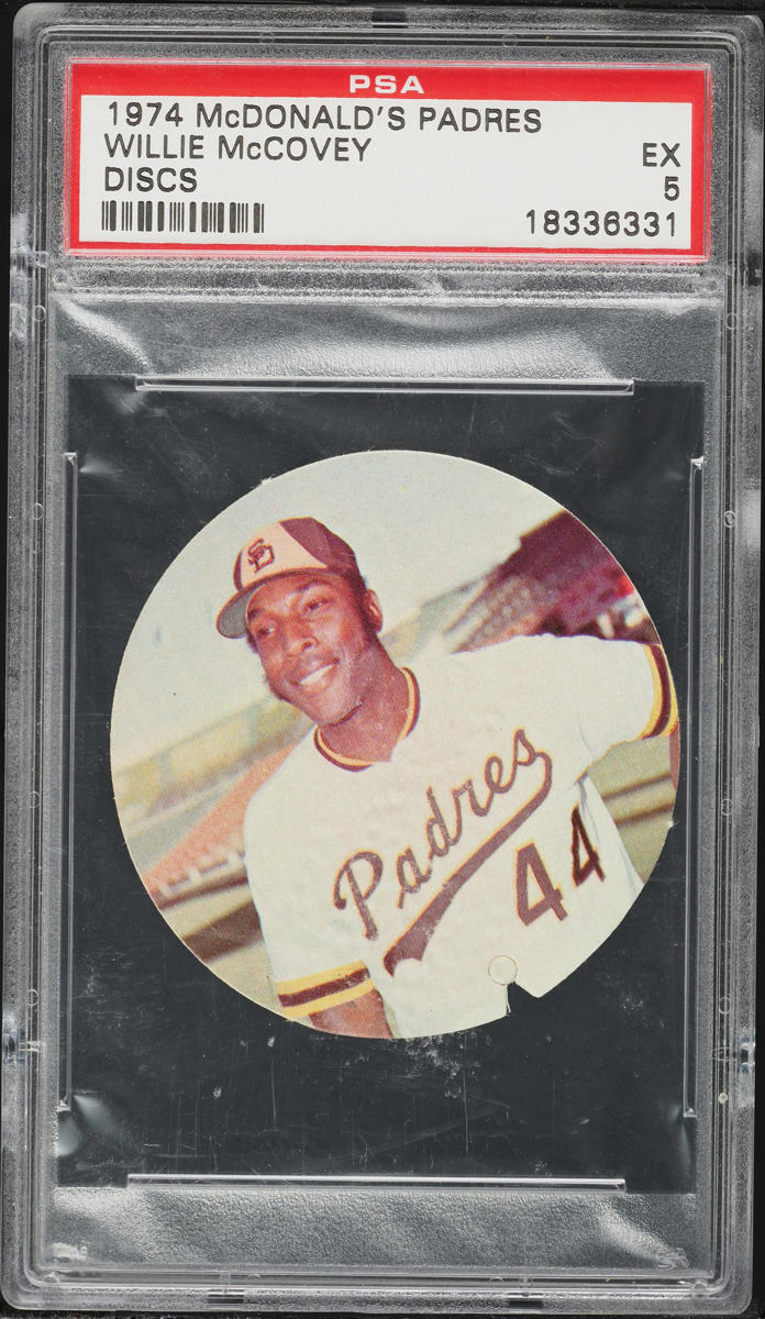 1974 McDonald's Padres Willie McCovey DISCS PSA 5 EX