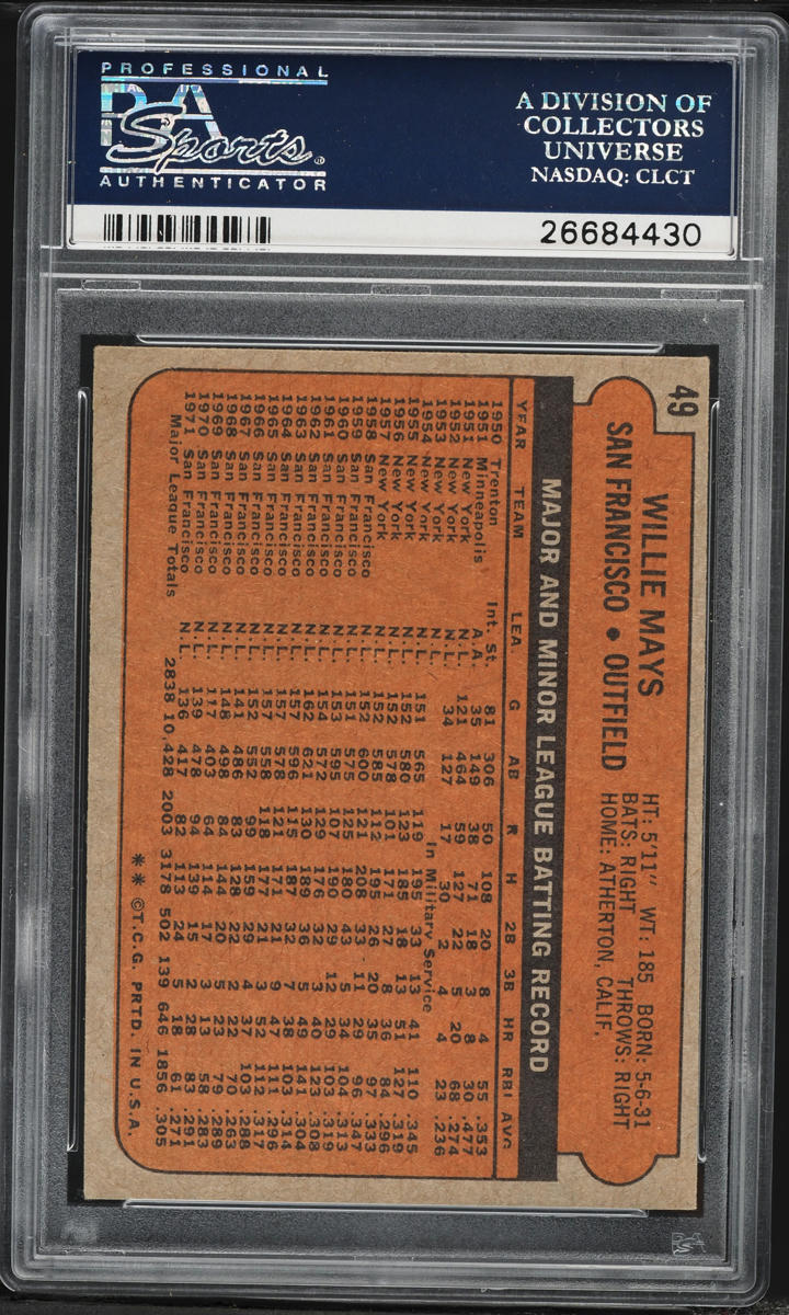 1972 Topps Willie Mays #49 PSA 5 EX