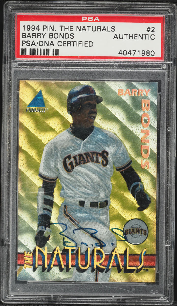 1994 Pinnacle The Naturals Barry Bonds AUTO #2 PSA/DNA AUTH
