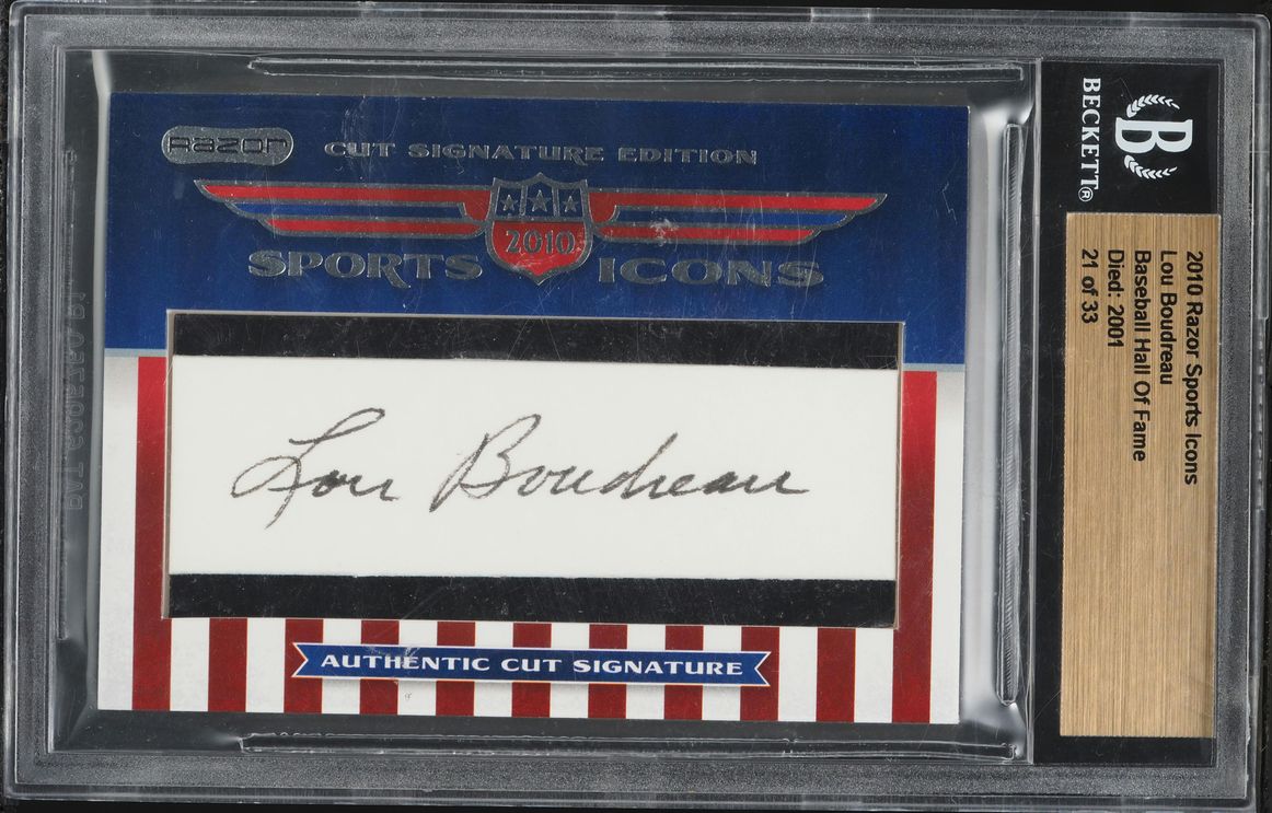 2010 Razor Sports Icons Cut Signature Edition Lou Boudreau AUTO BGS AUTH